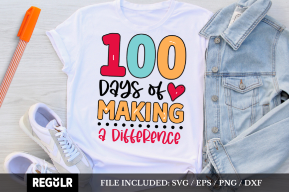 100 Days of Making a Difference SVG for Crafts and Graphics