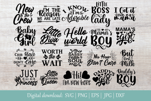 Baby Quote Bundle: A Graphics Asset for Crafts and Creative Projects