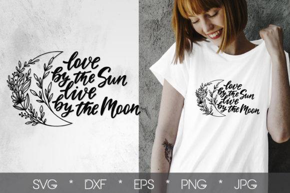 Boho Funny Quote with Magic Floral Moon Graphics for Crafts