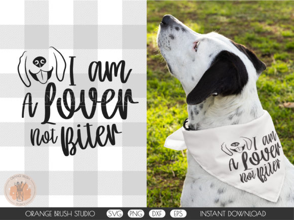Cute Dog Not Biter Bandana SVG Quote for Crafts and Graphics