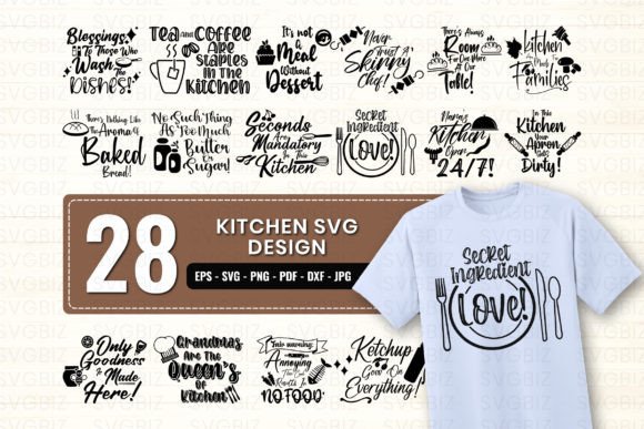 Kitchen Quotes SVG Bundle for Crafts and Graphics