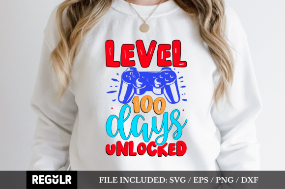 Level 100 Days Unlocked SVG for Crafts and Graphics