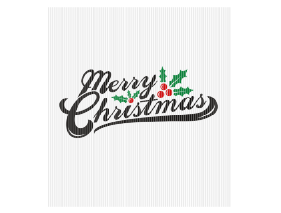 Merry Christmas Greeting Card Graphic for Crafts and Graphics