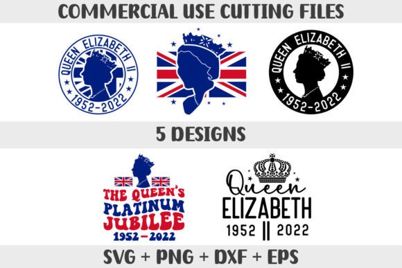 Queen Elizabeth II 1952-2022 SVG PNG for Crafts and Graphics
