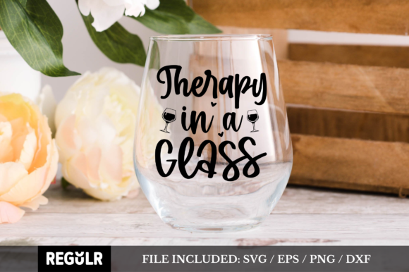 Therapy in a Glass SVG for Crafts and Graphics
